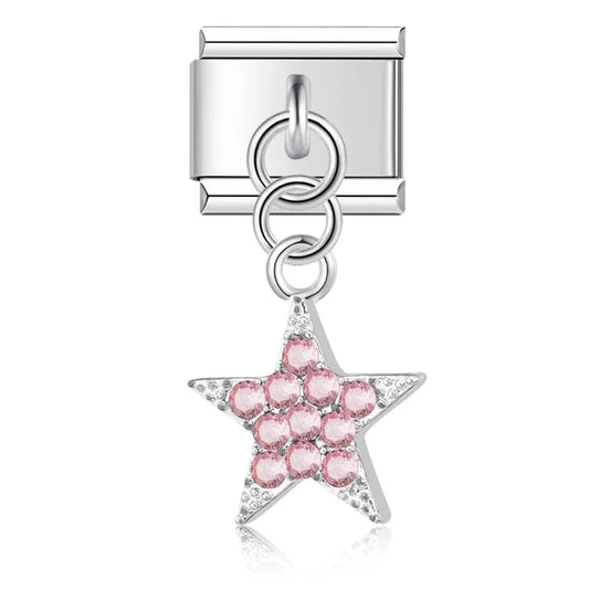 Charm Estrella Rosa Colgante