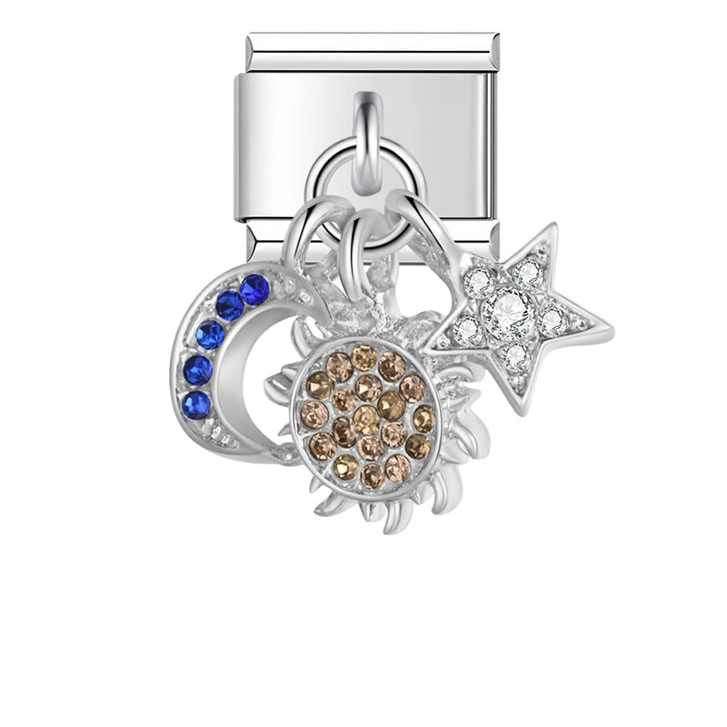 Charm Sol Luna Estrella colgante