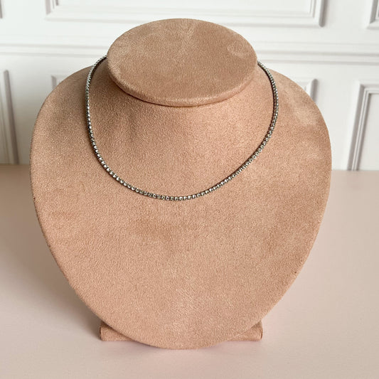 Collar Tennis Plateado