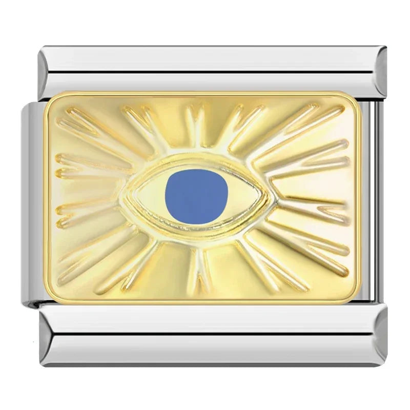 Charm Ojo azul dorado