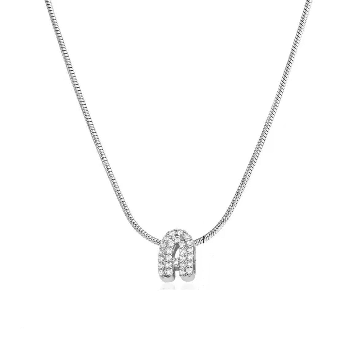 Inicial mini zirconias plateada