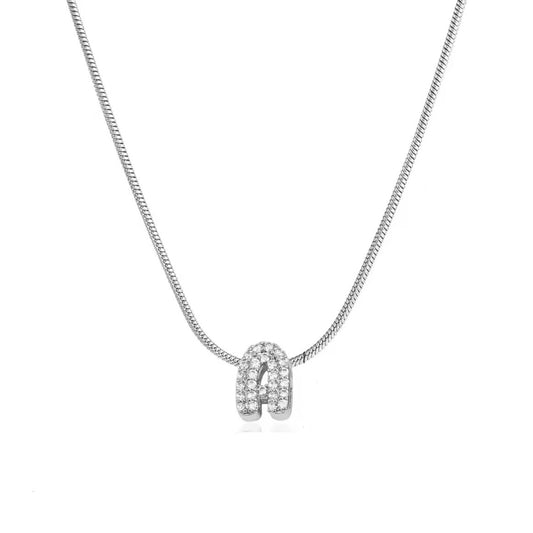 Inicial mini zirconias plateada