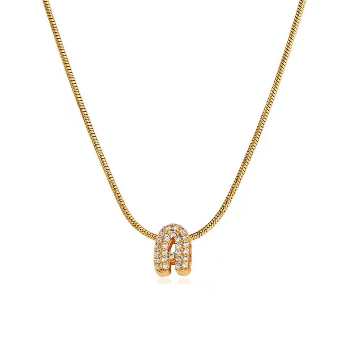 Inicial mini zirconias dorada