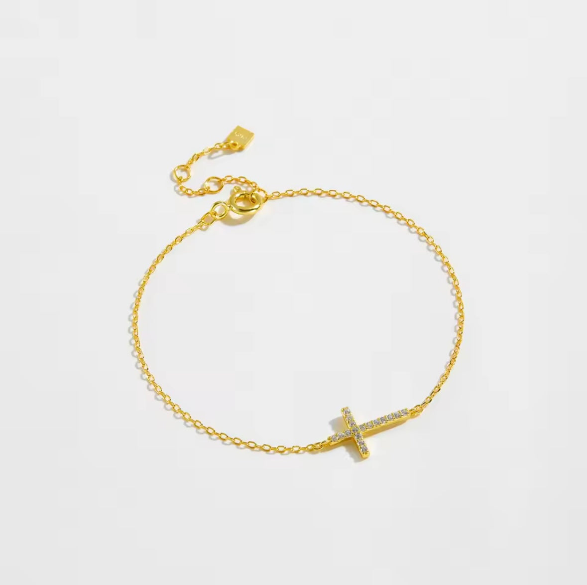 Pulsera cruz zirconias